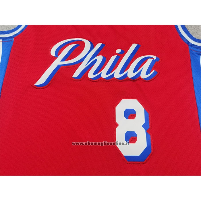 Maglia Philadelphia 76ers Paul George #8 Statement 2024-25 Rosso